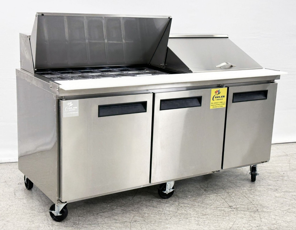 NEW 72″ Mega Top Prep Table Refrigerator Standard Top Sandwich Salad Pizza NSF