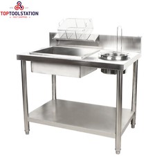 Breading Table Fried Chicken Station Kitchen Stainless Steel Prepare Workdesk