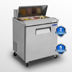 29″ Commercial Sandwich Salad Prep Table w/ Refrigerator & Cutting Board 8 Cu.Ft