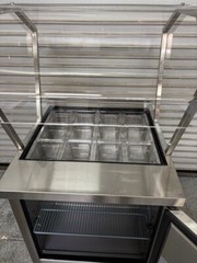 NEW 29″ Salsa Bar Mega Top Refrigerated Topping Station NSF Cooler Dukers 12 pan