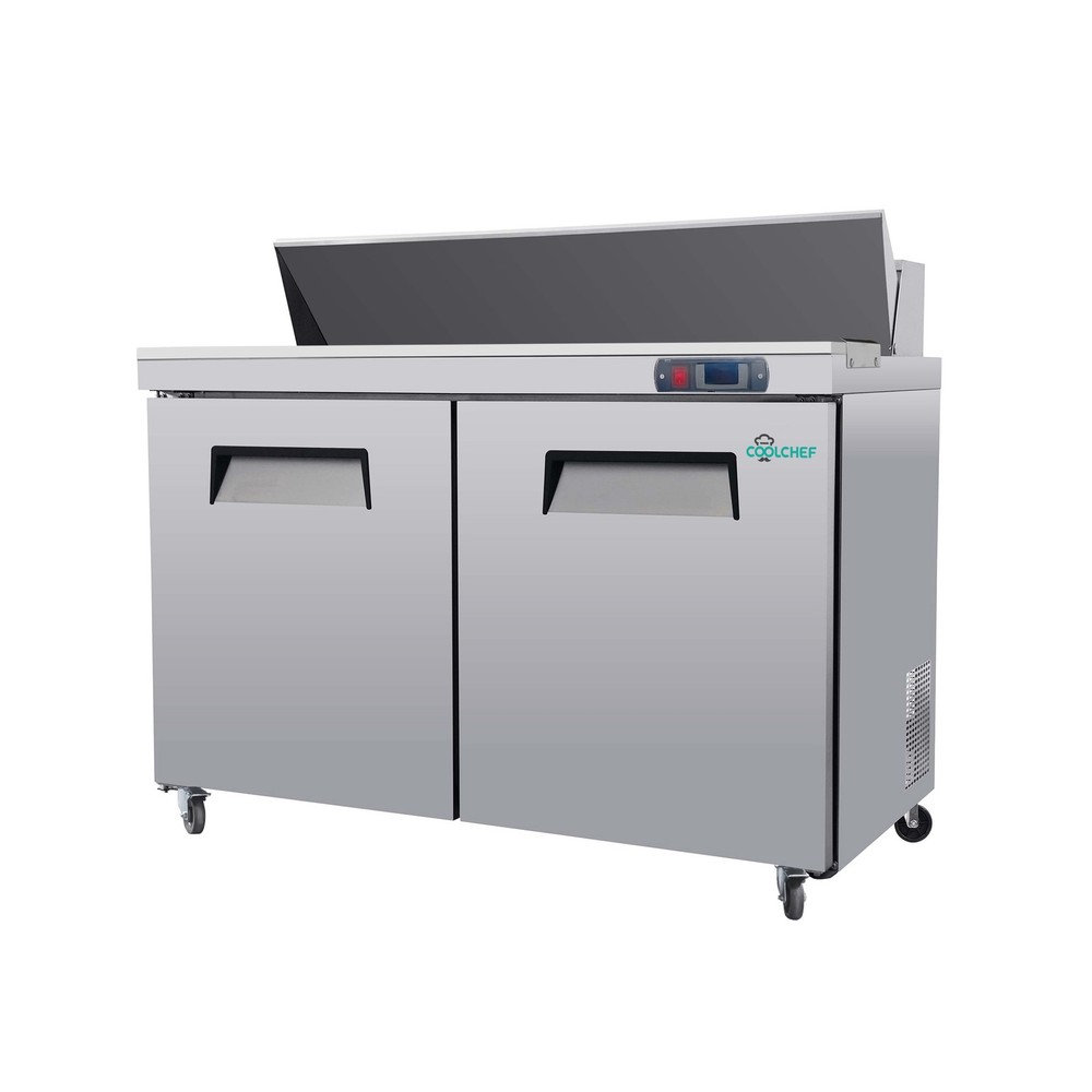 Commercial 48” Refrigerated Sandwich & Salad Prep Table Two Door 14 cu.ft.