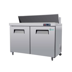 Commercial 48” Refrigerated Sandwich & Salad Prep Table Two Door 14 cu.ft.