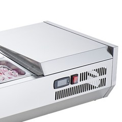 VEVOR 48″ Countertop Condiment Refrigerated Salad Prep Station w/Stainless Guard