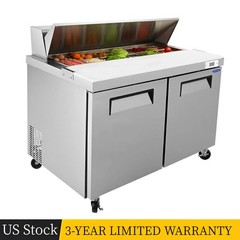 48″ Commercial Sandwich & Salad Prep Table Refrigerator 14Cu.Ft R290 Refrigerant
