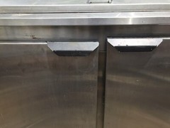 48” used 2 Door Commercial Refrigerated Sandwich Prep Table Works need Repairs