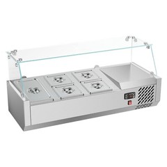 New 40″ Condiment Refrigerated Salad Sandwich Prep Station w/Glass Shield