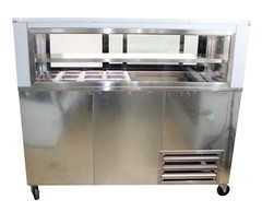 Cooltech 1-1/2 Door Glass Box Display Refrigerated Sandwich Prep Table 48″