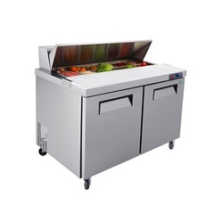 Commercial 48” Refrigerated Sandwich & Salad Prep Table Two Door 14 cu.ft.