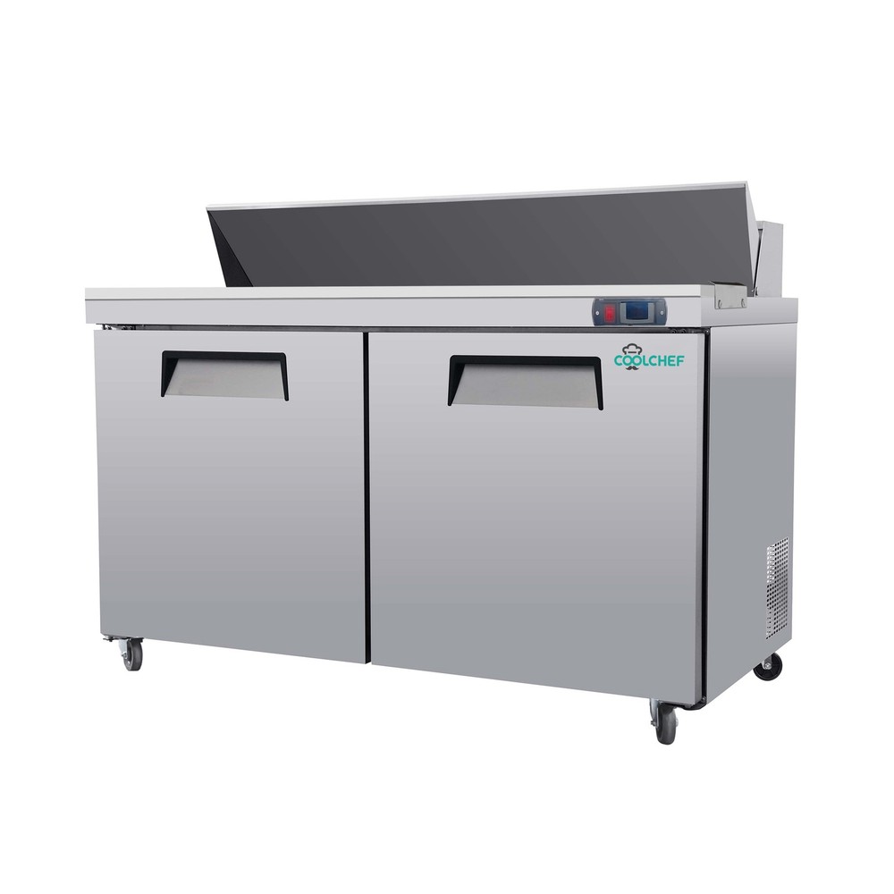 Commercial 60” Refrigerated Sandwich & Salad Prep Table Double Door 18 cu.ft.