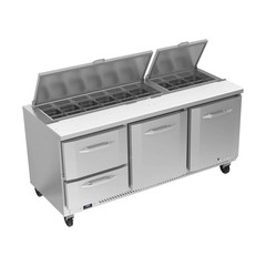 Victory VSPD72HC-18-2 72″ 2 Door 2 Drawer Refrigerated Sandwich / Salad Prep …