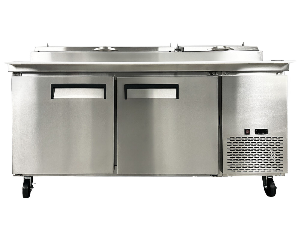 71″ Sandwich Prep Table 2 Door Pizza Cooler 9 Pan in Stainless Steel NSF ETL