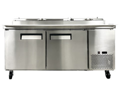 71″ Sandwich Prep Table 2 Door Pizza Cooler 9 Pan in Stainless Steel NSF ETL