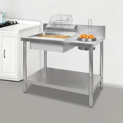 Commercial Breading Table Fried Chicken Station Prepare Workdesk Stainless Steel