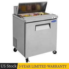 29″ Commercial Sandwich Salad Prep Table w/ Refrigerator & Cutting Board 8 Cu.Ft