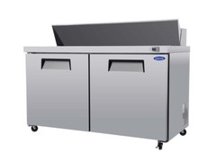 60″ Commercial Refrigerators Sandwich & Salad Prep Table Mega Top With 16 Pans
