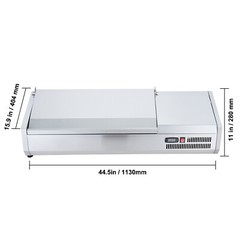 VEVOR 48″ Countertop Condiment Refrigerated Salad Prep Station w/Stainless Guard