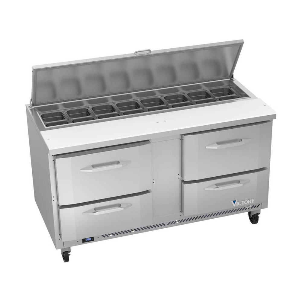 Victory VSPD60HC-16-4 60″ 4 Drawers Refrigerated Sandwich / Salad Prep Table