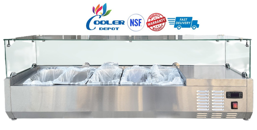 NEW 5 Pan Commercial Refrigerated Prep Table Countertop Salad Fruit Sauce NSF