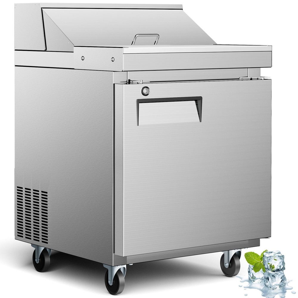 28″ Refrigeration Sandwich Salad Prep Table 1 Door 8 Pans Restaurant Bar NSF
