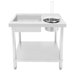 Commercial Breading Table Fried Chicken Station Prepare Workdesk Stainless Steel