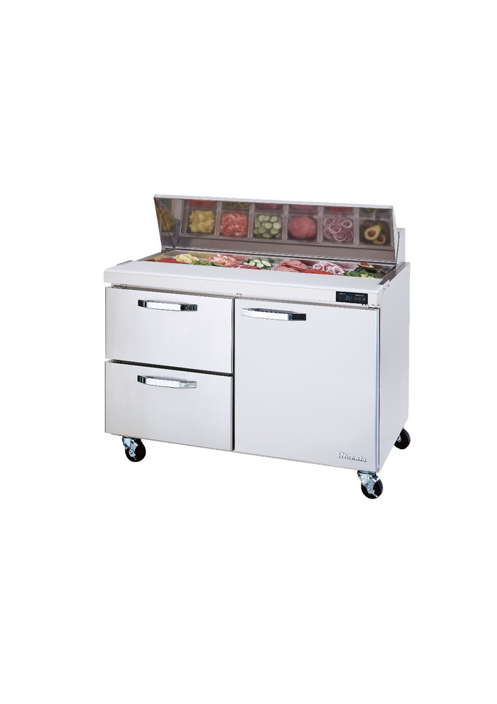 Blue Air BLPT48-D2L-HC 2 Drawers 1 Door (R) All Stainless Prep. Table, 13 Cu/Ft.