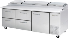 Blue Air BAPP93-D4LM-HC Four Drawer One Door 93″ Refrigerated Pizza Prep Table,