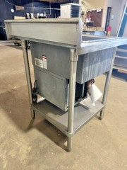 ATLAS METAL SINGLE WELL REFRIGERATED PREP TIN TABLE W/ 1 PAN COLD FOOD S.S STAND