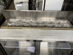 NEW OPEN BOX 2 Door 60″ Refrigerated Prep Table Stainless Cooler NSF Atosa #2226