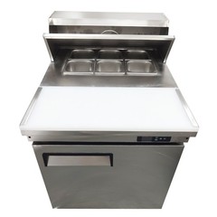 110V 163L Commercial Salad Refrigerator 2-8℃ Sandwich Salad Prep Table w/ 6 Pans