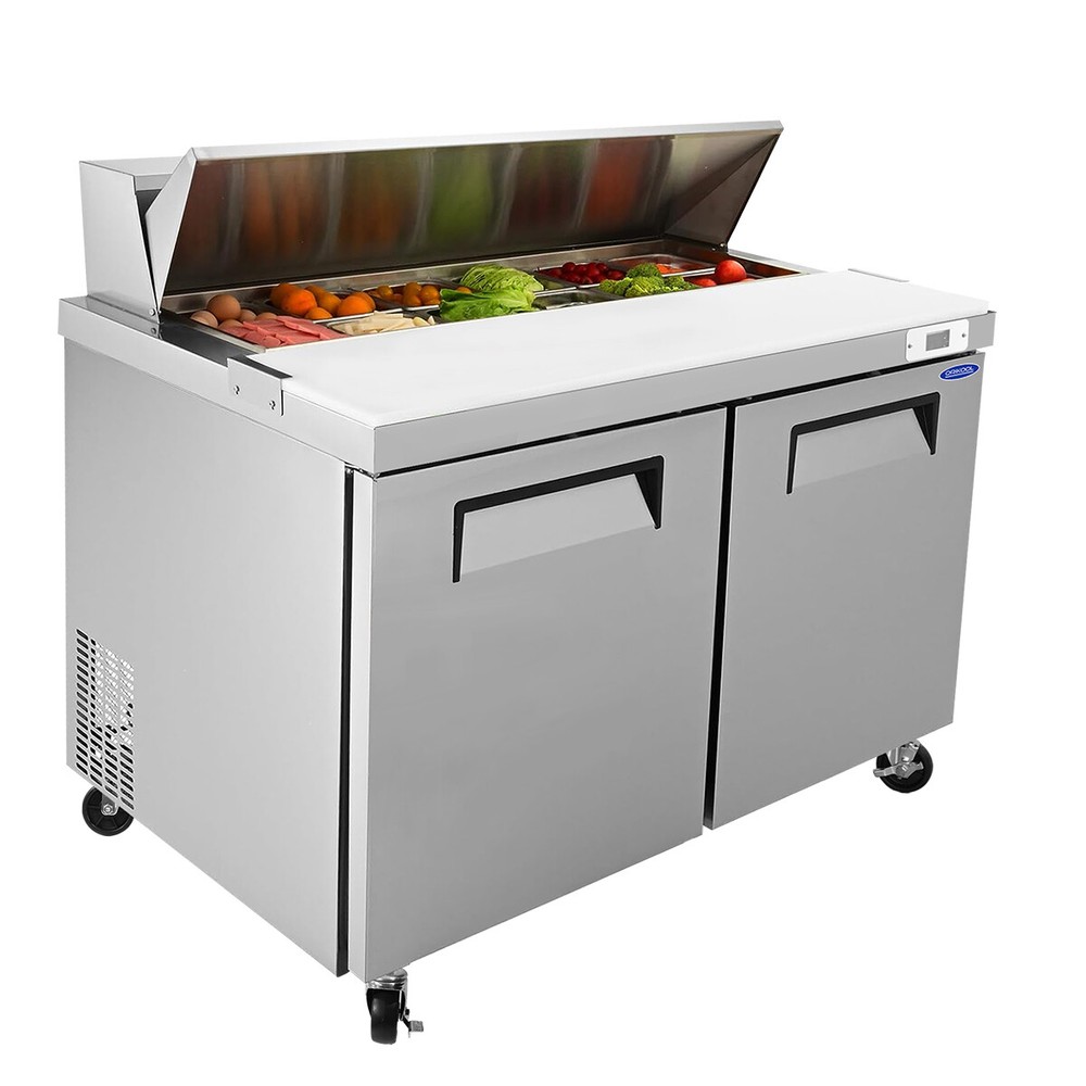 48″ Commercial Sandwich & Salad Prep Table Refrigerator 14Cu.Ft R290 Refrigerant