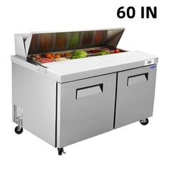 Commercial Refrigerator 60” Sandwich Salad Prep Table 2 Doors Cooler ETL New