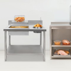 Commercial Breading Table Fried Food Prep Fry Chicken Work Table Breader Station