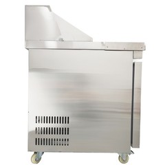 110V 163L Commercial Salad Refrigerator 2-8℃ Sandwich Salad Prep Table w/ 6 Pans