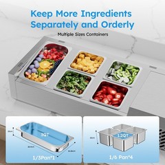 Commercial 40” Countertop Refrigerated Condiment Salad Sandwich Prep Station