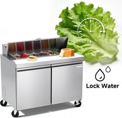 Luxury Stainless Steel Sandwich Prep Table Refrigerator – 48” Dine Fine Solution