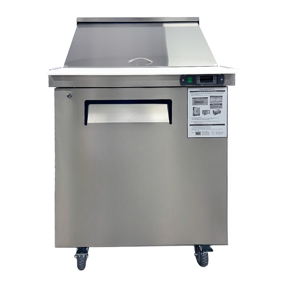 NSF 28″ W Single Door Mega Top Sandwich/Salad Prep Table Cooler 12 Pan