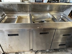 Prep Table DP119 for Pizza 119″ with 4 Doors