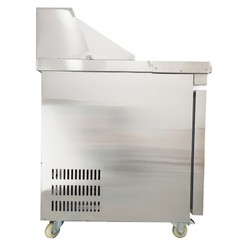 110V 6 Pans Air-cooled Commercial Refrigerator 163LStainless Sandwich Work Table
