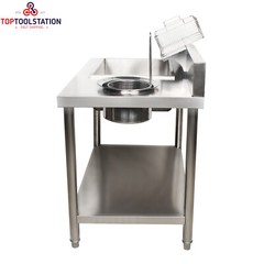 Breading Table Fried Chicken Station Kitchen Stainless Steel Prepare Workdesk