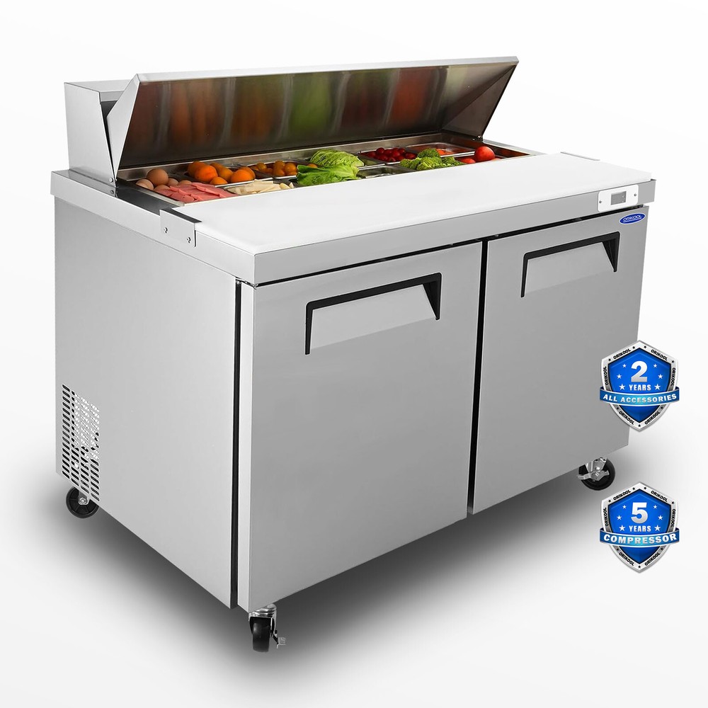 48″ Sandwich Prep Table Commercial 12 Pan Salad Food Refrigerator ETL Certified