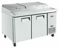 NEW 2 Door 67″ Refrigerated Pizza Prep Table Cooler NSF Atosa MPF8202GR #2229