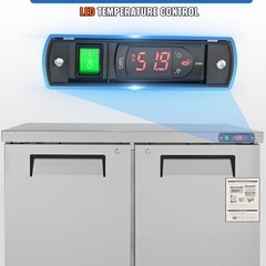 Uimoso 48″W Undercounter Refrigerator Prep Station with 12.85 Cu. Ft. 2 Doors