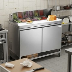 Luxury Stainless Steel Sandwich Prep Table Refrigerator – 48” Dine Fine Solution
