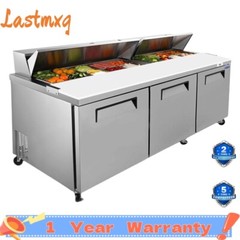 72″ Commercial Prep Table Refrigerator 3 Door 21 Cu.ft Stainless Steel Mega Top