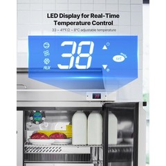 48″ Commercial Refrigerated Sandwich Prep Salad Worktable Double Door w/12 Pans