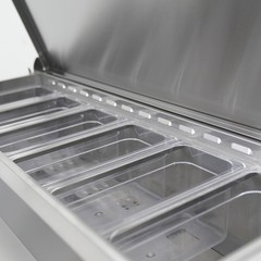 Orikool 44″ 11Cu.Ft Commercial Pizza Prep Table with a Built-in Refrigerator ETL
