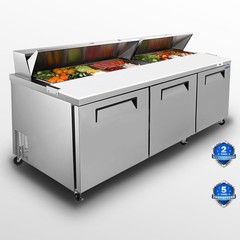 72″ Sandwich Prep Table Commercial Salad Food Refrigerator 3-Door ETL Certified