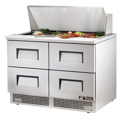 True TFP-48-18M-D-4 48″ Two Section Mega Top Sandwich Prep Table, 18 Pan, 4 D…