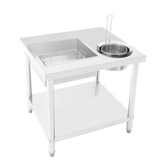 Commercial Breading Table Fried Chicken Station Prepare Workdesk Stainless Steel