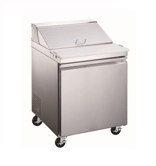 Omcan USA 59045 28 One Section Refrigerated Pizza Prep Table w/ 1 Door, (6) 1…